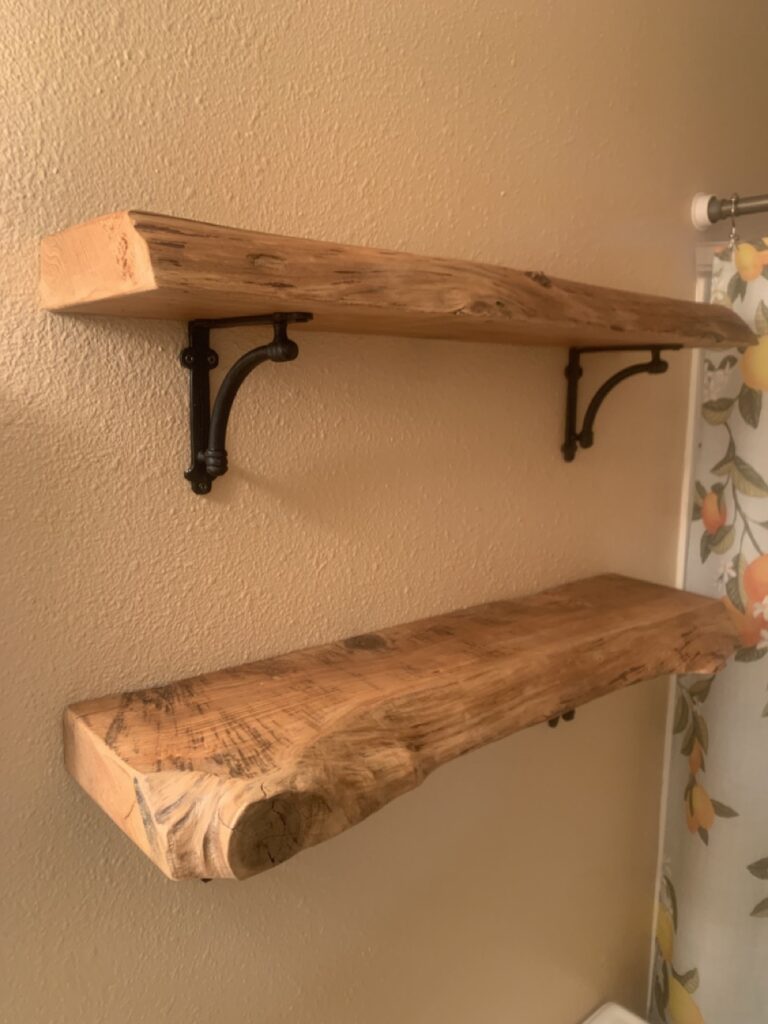 custom live edge shelves